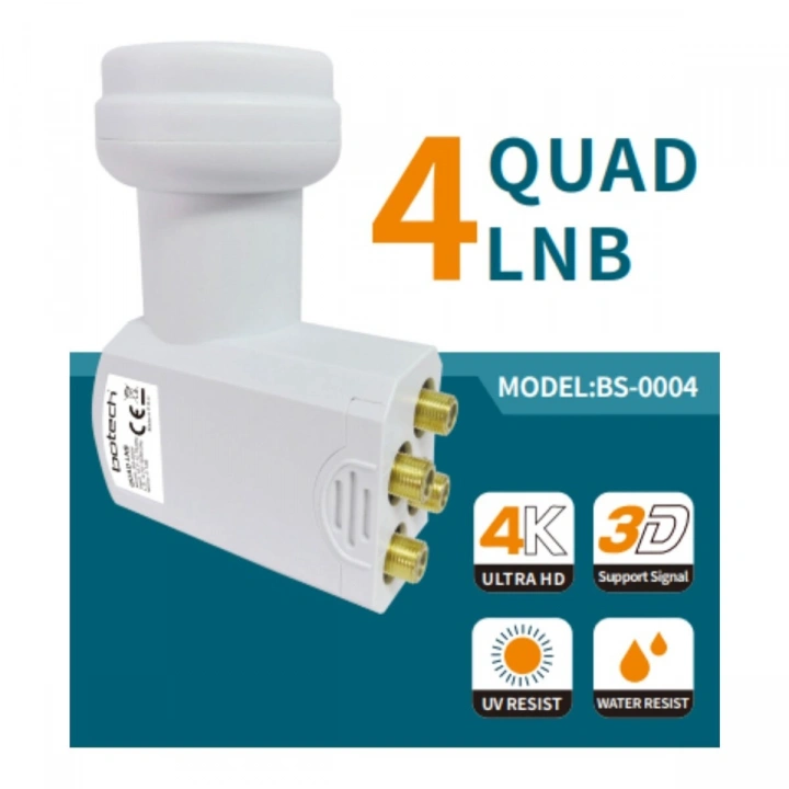 Egonex Botech Bs-0004 ( 4lü ) Uydu ( Lnb ) Unıversal Quad ( 4k Ultra Hd ) ( 0.1db )*50