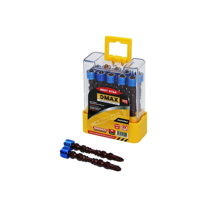 Egonex Dmax-4563 ( Ph2 X 65mm ) ( Çift Yönlü ) ( Yıldız ) Mıknatıs Uçlu Bits*10x120