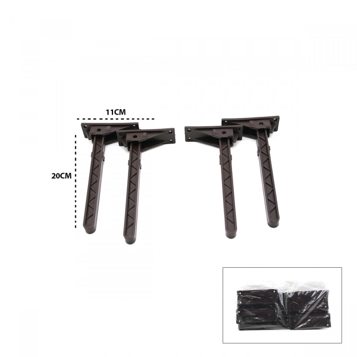 Egonex İbico-979 ( Kahverengi ) Sofra Ayak ( Komple Plastik ) ( 20cm ) ( Aç Kapa )*4x50