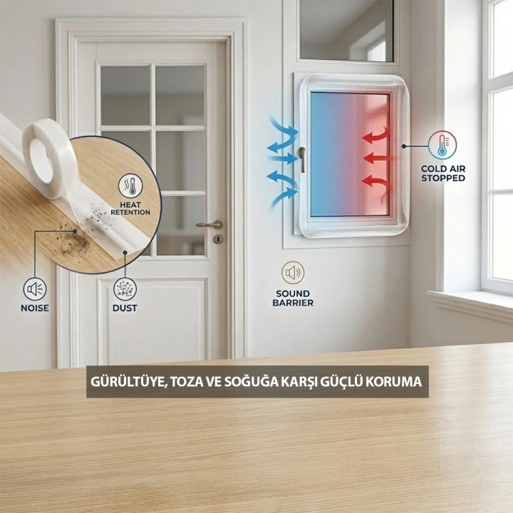 Egonex İbico İ13-088 ( 35mmx3mt ) Kapı Pencere Rüzgar & İzolasyon Bant ( Bandı )*10x10
