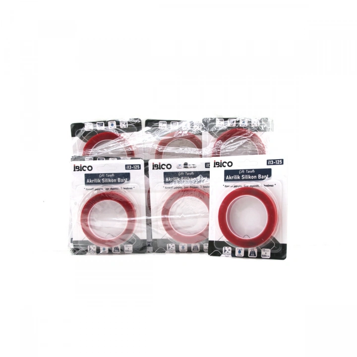 Egonex İbico İ13-125 ( 18mmx5mt ) Akrilik Silikonize Bant ( Çift Taraflı Bant ) ( Max - 5.5kg )*12x24