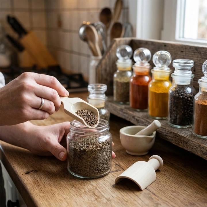 Egonex İbico İ22-403 ( 3cm ) ( Ahşap Bambu ) Kürek Baharat ( Kaşık & Kürek )*50x30