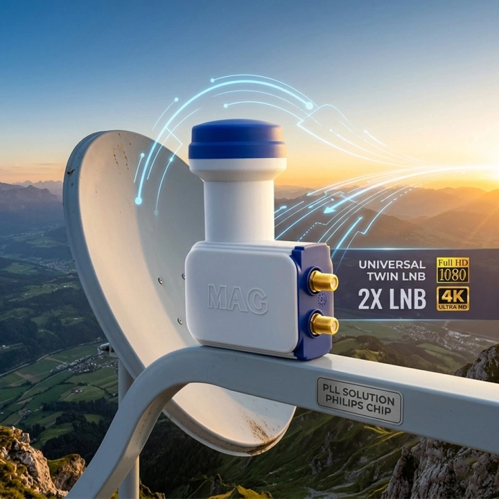 Egonex Mag ( 2li ) Uydu ( Lnb ) Unıversal Twın ( Full Hd & 3d & 0.1db )*50