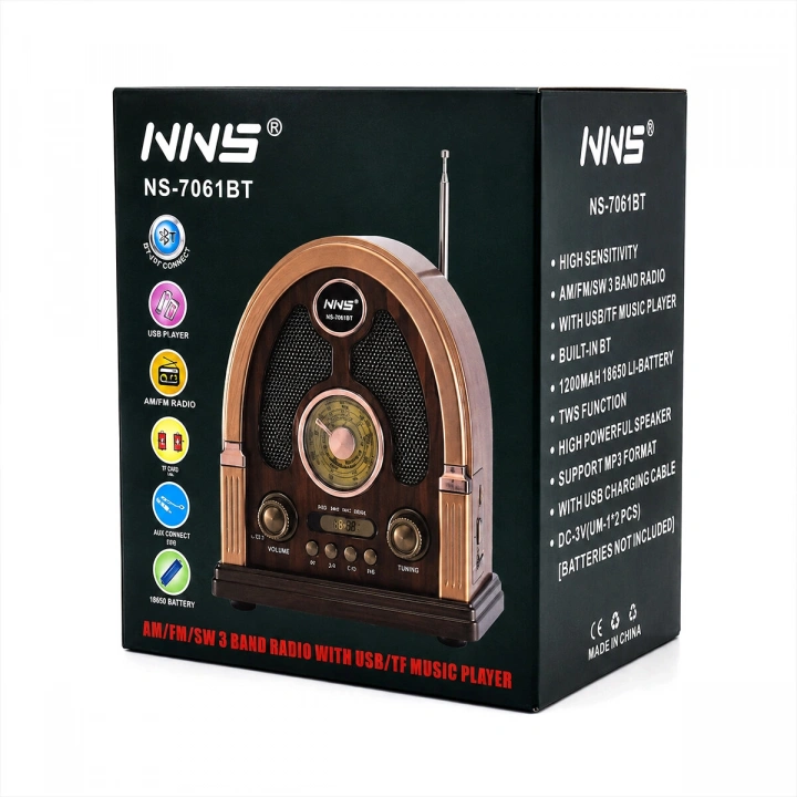 Egonex Nns Ns-7061bt Platoon Pl-4711 ( Usb Şarjlı & Nostalji ) ( Bluetooth ) ( İbreli ) Fm Radyo ( Mp3 Usb & Tf Player ) Speaker*30