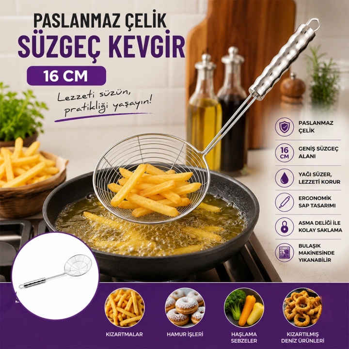 Egonex Pablıto Home Pbt-952 ( 16cm ) ( Saplı ) Metal Kevgir*10x15