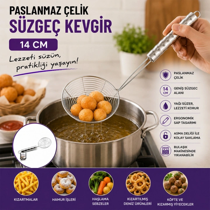 Egonex Pablıto Pbt-951 ( 14 ) ( Saplı ) Metal Çelik Kevgir*10x15