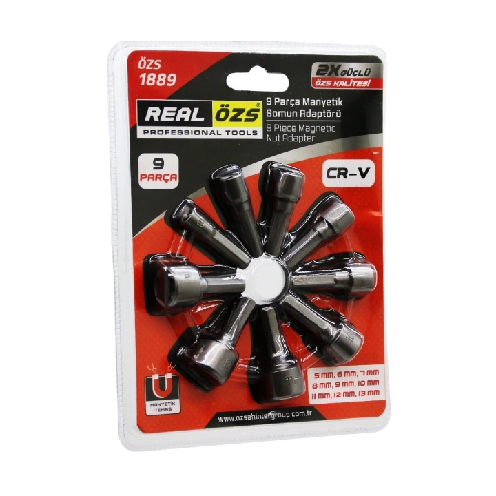Egonex Real Özs-1889 ( 9pcs  & 5-13 Mm ) Manyetik Somun Sökme & Çatı Adaptörü*144