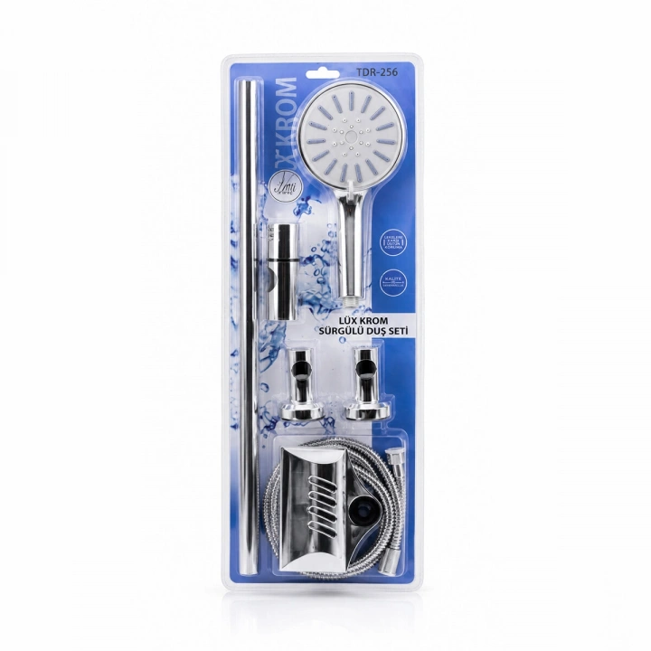 Egonex Tudor Tdr-256 ( Vakumlu & Krom ) Lux Sürgülü Duş Seti*25