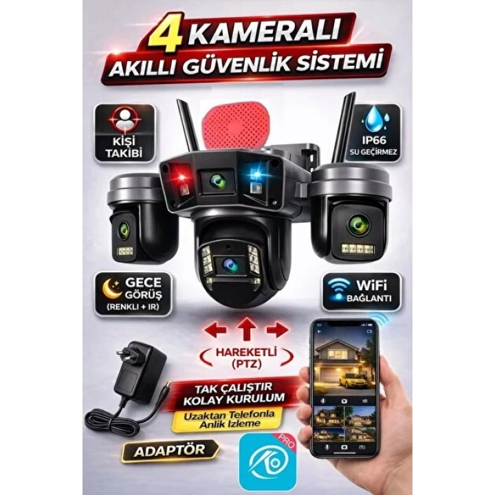 O-Kam OK337B Premium 12MP 4 Kameralı 4g Çift Solar Panel Aov