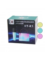 08k Portable Bt-k1 Karaoke (mikrofonlu) Wireless Hoparlör & Speaker (ışıklı) ( Usb Şarjlı) (10w) (dc5v& Tf& Aux)*40