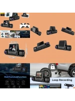 1080p Üçlü Lens Araba Dash Cam Dashcam Ön İç & Arka Hd Araba Dvr 120 ° Açı Döngü Kaydı Yerçekimi Sensörü