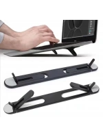 2 Kademeli Katlanabilir ve Yapışkanlı Laptop Standı Siyah CM-438