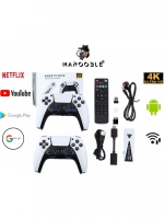 4k Game Tv Stick Android Tv Wifi Kablosuz Çift Kol Game Stick 64gb Hafıza Atari