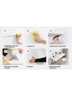 6 Adet Yapışkanlı Beyaz Mermer Desenli Sticker 30x30 cm