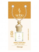 Sebu Fragrance Oto & Araç Kokusu (cam Şişe) (ipli Ahşap Kapak) (8ml) (çilek & Lavanta & B.gül & Sandal & Mango & Okyanus)*24x12