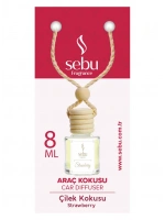 Sebu Fragrance Oto & Araç Kokusu (cam Şişe) (ipli Ahşap Kapak) (8ml) (çilek & Lavanta & B.gül & Sandal & Mango & Okyanus)*24x12