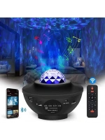 Yıldızlı Projektör Tavan Bulutsu Galaxy Lazer Işıklı Disko Topu Bluetooth Hoparlör Parti Led Lambası