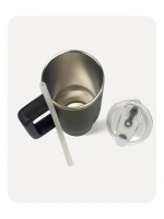 Penguin Termos Pipetli Termos Bardak 900 Ml Paslanmaz Çelik Siyah