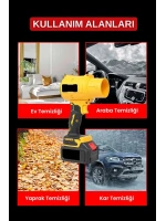 Gold Orion 21V Kablosuz Hava Üfleyici | 32.000RPM Turbo Fan, 12.000mAh Batarya, Bahçe & Araç Kurutma / Sarı