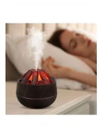 Egonex Ahşap Odun Ateşi Tasarımlı Hava Nemlendiricisi-Buhar Makinası-Aroma Difüzörü Led Işık Volkanik Alev 300ml