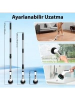 Egonex 9u 1 Arada Çok Amaçlı Kablosuz Şarjlı Temizlik Fırçası IP67 Yıkanabilir Başlık
