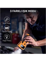 4in1 10.000mAh Akü Takviyeli, Powerbanklı Reflektörlü