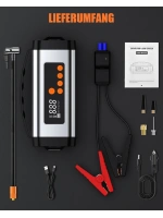 Pro Akü Takviye Şarj Cihazı 10000 Mah Akü Takviye Cihazı Akü Şarj Cihazı Lastik Şişirme Pompası 4in1 Jump Starter