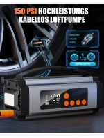 Pro Akü Takviye Şarj Cihazı 10000 Mah Akü Takviye Cihazı Akü Şarj Cihazı Lastik Şişirme Pompası 4in1 Jump Starter