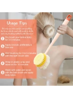 Egonex Çift Taraflı Banyo Duş Vücut Fırçası Yumuşak Uzun Saplı Sırt Kese Masaj Fırçası