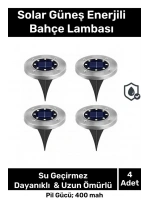 Güneş Enerjili Bahçe Aydınlatması - LED Zemin Lambası 4lü Set