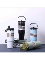900 ml Taşıma Kulplu Paslanmaz Çelik Termos Mug Bardak
