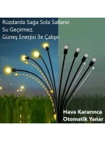 8 Dallı Ateş Böceği Solar Bahçe Lambası 2 Adet