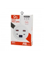 9a Hıgh Power 3.0 ( Vfast) Ky-100 ( Çoklu= 4 Lü ) ( Hızlı ) Şarj Seti ( 2ad -pd20w=type-c & 2.1a + Qc3.0= Usb ) (2.4w)*160