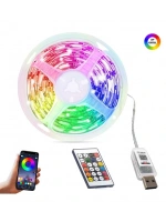 Animasyonlu Suya Dayanıklı Şerit Led 10 Mt Usb Girişli Telefon Kontrollü Rgb Sese Duyarlı