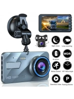 Araba Dvr Dash Cam Arka Görünüm Kameralı: 4 İnç Hd 1080p Çift Lens Araç Video Kaydedici Akıllı G-sensör Ve 170 Dereklik Geniş Açılı