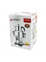 Armağan Aks-1004 (klasik Çay Seti=demlik & Su Kazanı) Elektrikli Semaver (60 Bardak) (6lt & Tek Musluk) (1500w) (gizli Rezistans)*4