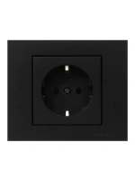Atom ( Siyah ) Topraklı Priz*12x10