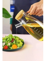 Bambu Kapaklı Cam Yağdanlık