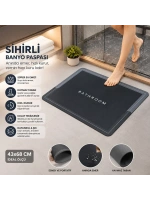 Barotti Bathroom Dmr-8560 ( Dikdörtgen & Mat Renkler ) (37x57cm) Su Emici Sihirli Banyo Paspas ( Elastik )*100