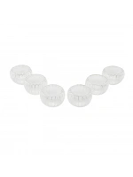 Barotti Dmr-8167 ( 6pcs ) ( Cam ) Lokumluk & Sosluk ( Çizgili Desen ) ( Çift Cidarlı ) ( 50 Ml )*30