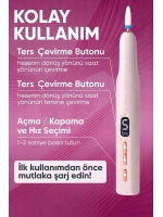 Bawer Şarjlı Manikür Pedikür Seti 5 Kademeli Hız Ayarlı, LED Ekranlı Sessiz & Güçlü 12000 Devirli BWR-43