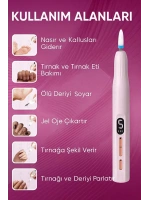 Bawer Şarjlı Manikür Pedikür Seti 5 Kademeli Hız Ayarlı, LED Ekranlı Sessiz & Güçlü 12000 Devirli BWR-43