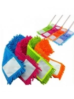 Baysa ( 40cm & Dikdörtgen ) ( Makarna ) Mop Renkli Mikrofiber ( Metal Saplı=120cm )*4x15