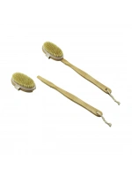 Baysa-979 ( 2in1 Kullanım = Ahşap Saplı & Ele Geçmeli ) Sırt Kesesi & Duş Fırçası ( Fırça:6 X 12cm + Sap:26.5cm =38.5cm )*120