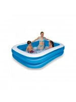 Bestway-12819 ( 2 Halka ) ( 400lt ) Kare Aile Mavi Şişme Havuz ( 2.11x1.32x46cm ) ( 3+yaş )*3=k