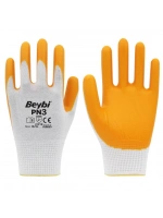 Beybi Pn-3 ( Sarı & Beyaz ) Poşetli İşçi Eldiven No-9l-10xl*12x24