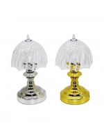 Bzd-mum-102 ( Pilli ) ( Mini ) ( Şemsiye Modeli ) Led Lamba Abajur Mika Kristal Başlık & Gold & Krom Ayak*120