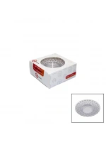 Cenoa F-151 ( 6pcs ) Çay Tabak Kalp Desenli Şeffaf & Beyaz Mika Kristal*48