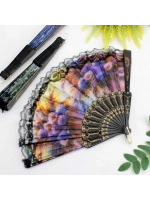 Çiçek Desenli Şık Serinletici Yelpaze 12li Paket