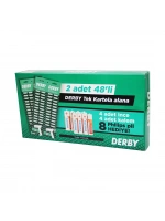 Derby ( Tek Bıçak ) ( 96pcs ) Kartela Saplı Jilet (phılıps 4 Kalem + 4 İnce Pil Hediyeli )*1x14